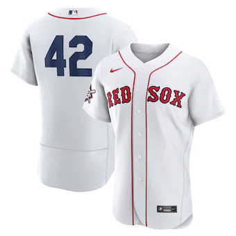 mens nike jackie robinson white boston red sox authentic pl